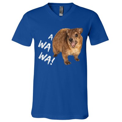 Awawa! Angry Screaming Hyrax V-Neck T-Shirt