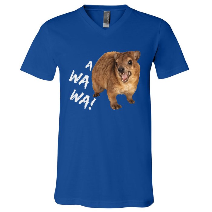 Awawa! Angry Screaming Hyrax V-Neck T-Shirt