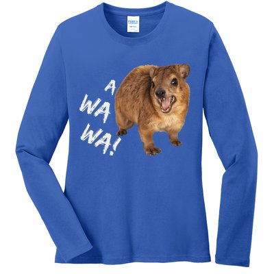 Awawa! Angry Screaming Hyrax Ladies Long Sleeve Shirt