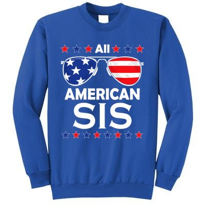 All American Sis Funny 4th Of July Usa Family Matching Gift Sweatshirt