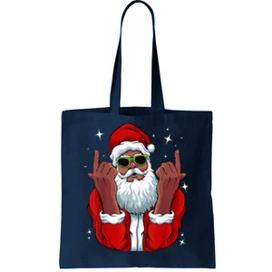 African American Santa Christmas Pajama Cool Black XMas Tote Bag