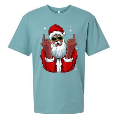 African American Santa Christmas Pajama Cool Black XMas Sueded Cloud Jersey T-Shirt