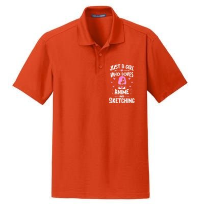 Anime And Sketching Just A Girl Who Loves Anime Funny Gift Dry Zone Grid Polo