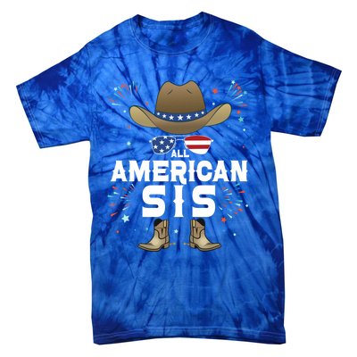 All American Sis Matching Family Group 4th Of July Sister Great Gift Tie-Dye T-Shirt