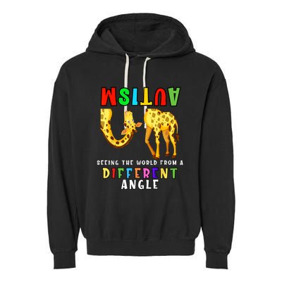 Autism Awareness Seeing The Giraffe World View Garment-Dyed Fleece Hoodie