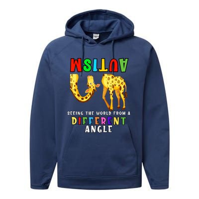 Autism Awareness Seeing The Giraffe World View Performance Fleece Hoodie