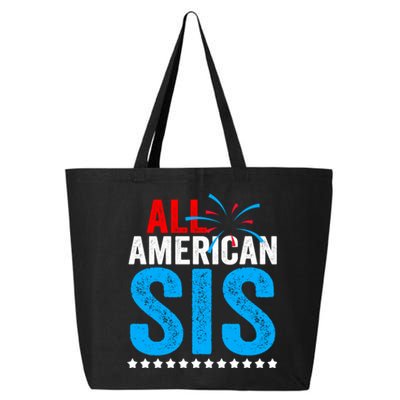 All American Sis Sister 4th Of July Usa Family Matching Gift 25L Jumbo Tote