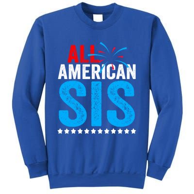 All American Sis Sister 4th Of July Usa Family Matching Gift Sweatshirt