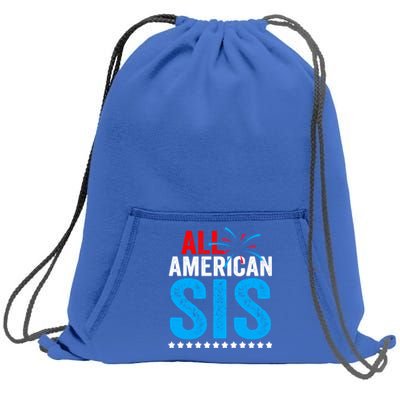 All American Sis Sister 4th Of July Usa Family Matching Gift Sweatshirt Cinch Pack Bag