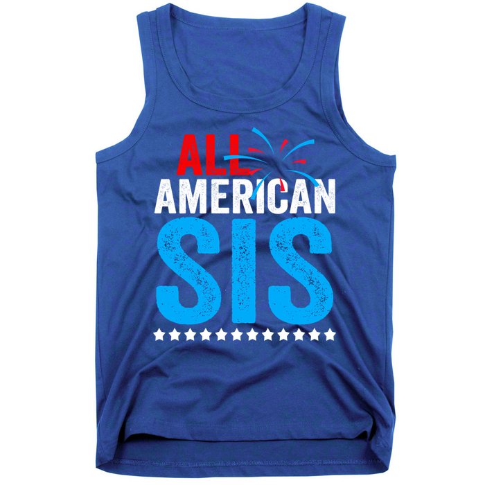 All American Sis Sister 4th Of July Usa Family Matching Gift Tank Top