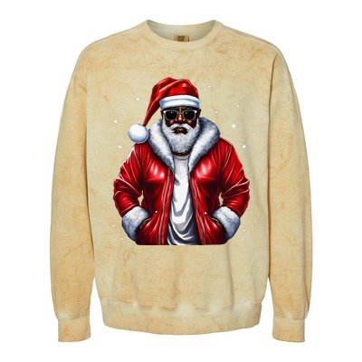 African American Santa Christmas Pajama Cool Black XMas  Colorblast Crewneck Sweatshirt