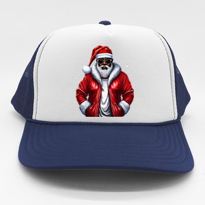 African American Santa Christmas Pajama Cool Black XMas  Trucker Hat