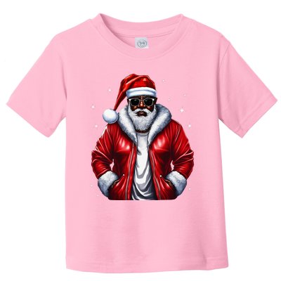 African American Santa Christmas Pajama Cool Black XMas  Toddler T-Shirt