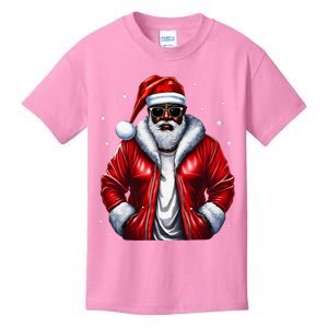 African American Santa Christmas Pajama Cool Black XMas  Kids T-Shirt