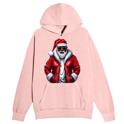 African American Santa Christmas Pajama Cool Black XMas  Urban Pullover Hoodie