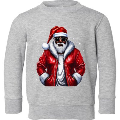 African American Santa Christmas Pajama Cool Black XMas  Toddler Sweatshirt