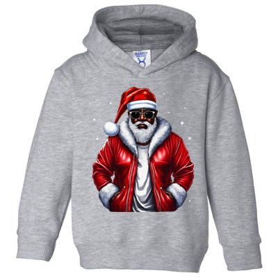 African American Santa Christmas Pajama Cool Black XMas  Toddler Hoodie