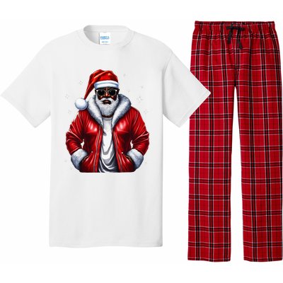 African American Santa Christmas Pajama Cool Black XMas  Pajama Set