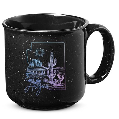 Arizona Az State Map Pride Cactus Vintage 15oz Campfire Ceramic Mug