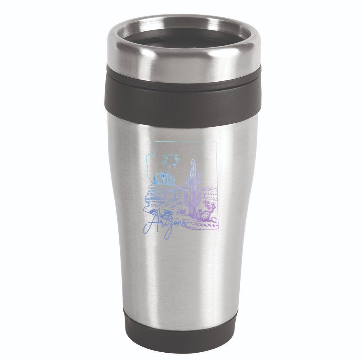 Arizona Az State Map Pride Cactus Vintage 16oz Travel Tumbler