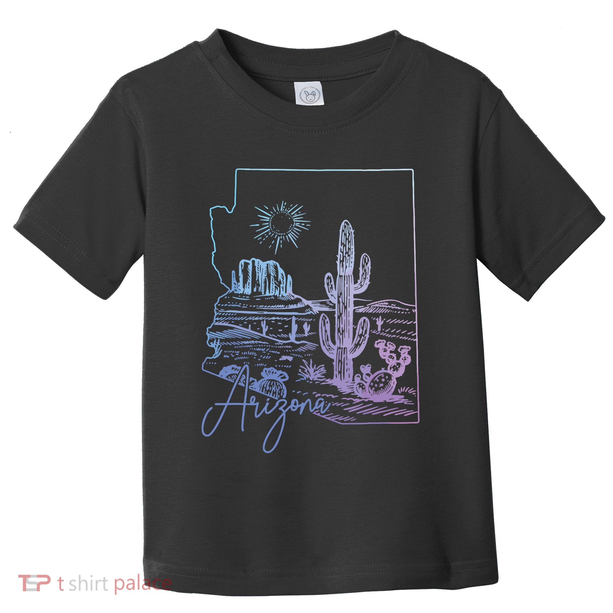 Arizona Az State Map Pride Cactus Vintage Toddler T-Shirt