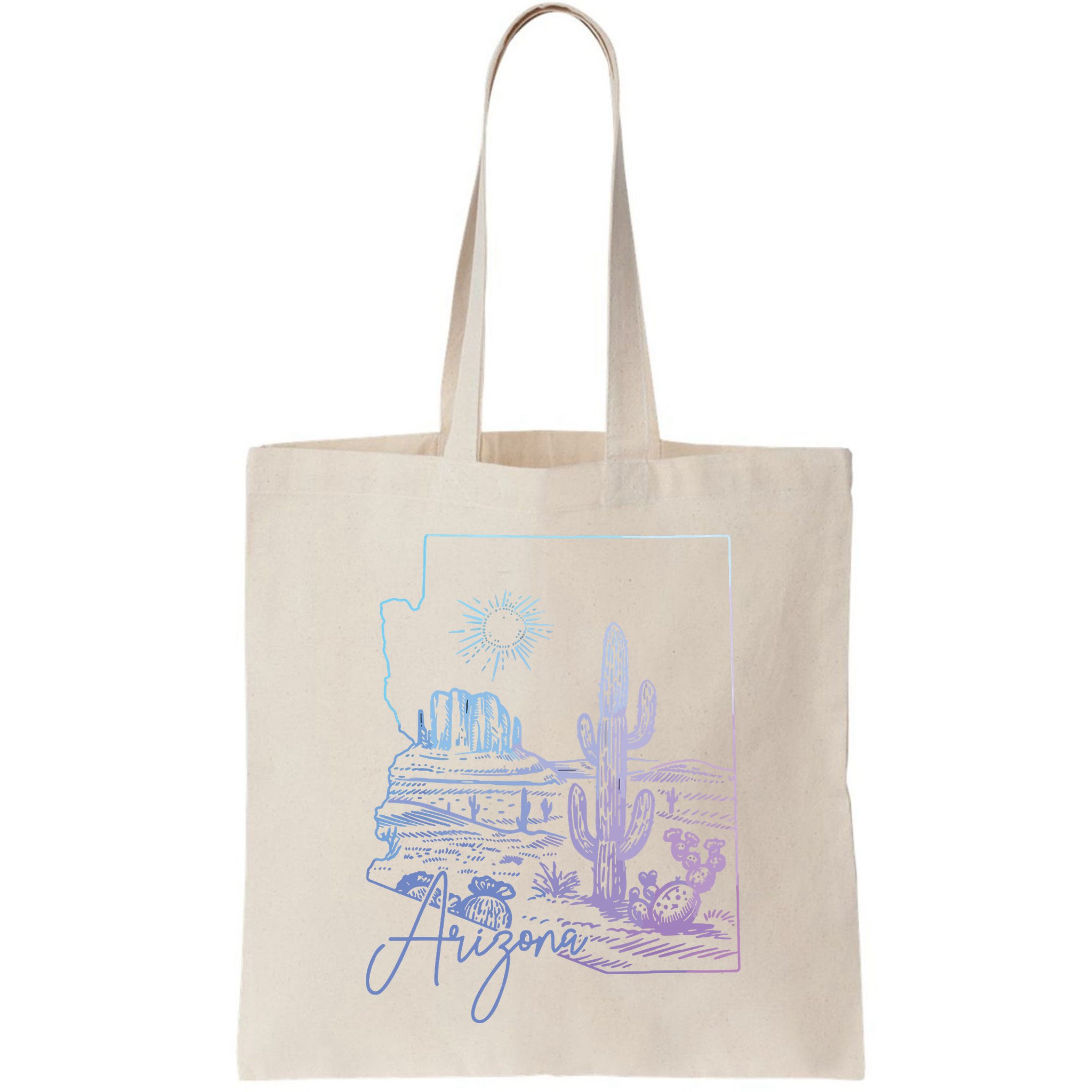 Arizona Az State Map Pride Cactus Vintage Bag