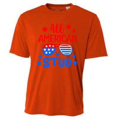 All American Stud 4th Of July Patriotic Gift Cooling Performance Crew T-Shirt