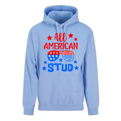 All American Stud 4th Of July Patriotic Gift Unisex Surf Hoodie