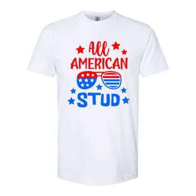 All American Stud 4th Of July Patriotic Gift Softstyle® CVC T-Shirt