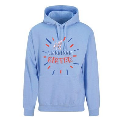 All American Sister Sis Matching Family 4th Of July Holiday Gift Unisex Surf Hoodie