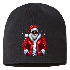 African American Santa Christmas Pajama Cool Black Sustainable Beanie