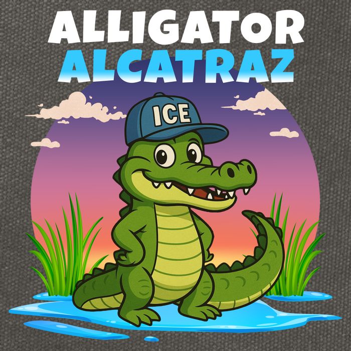 Alligator Alcatraz Sunset Cotton Canvas Backpack