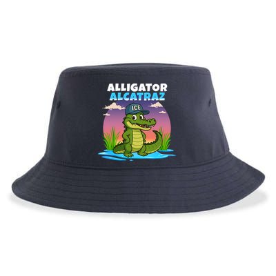 Alligator Alcatraz Sunset Sustainable Bucket Hat