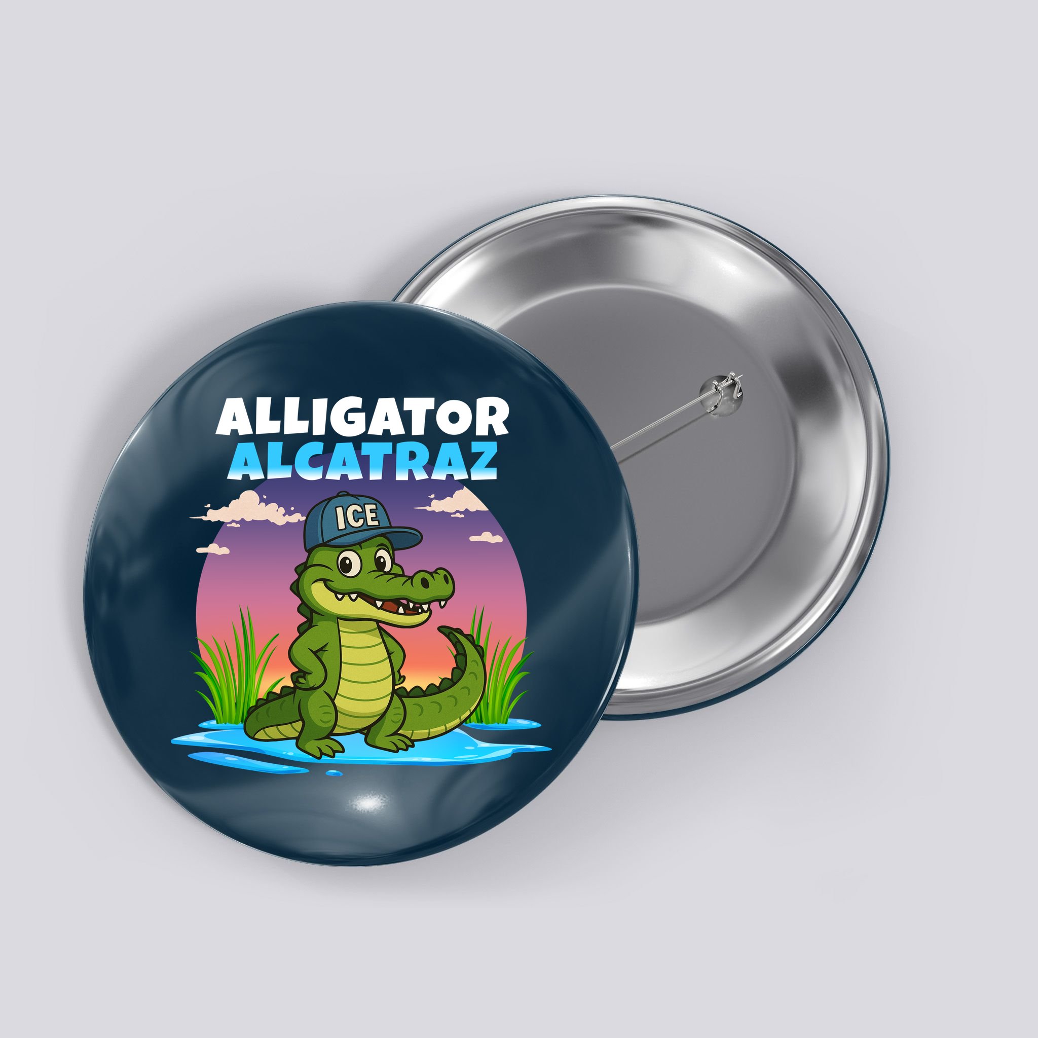 Alligator Alcatraz Sunset Button