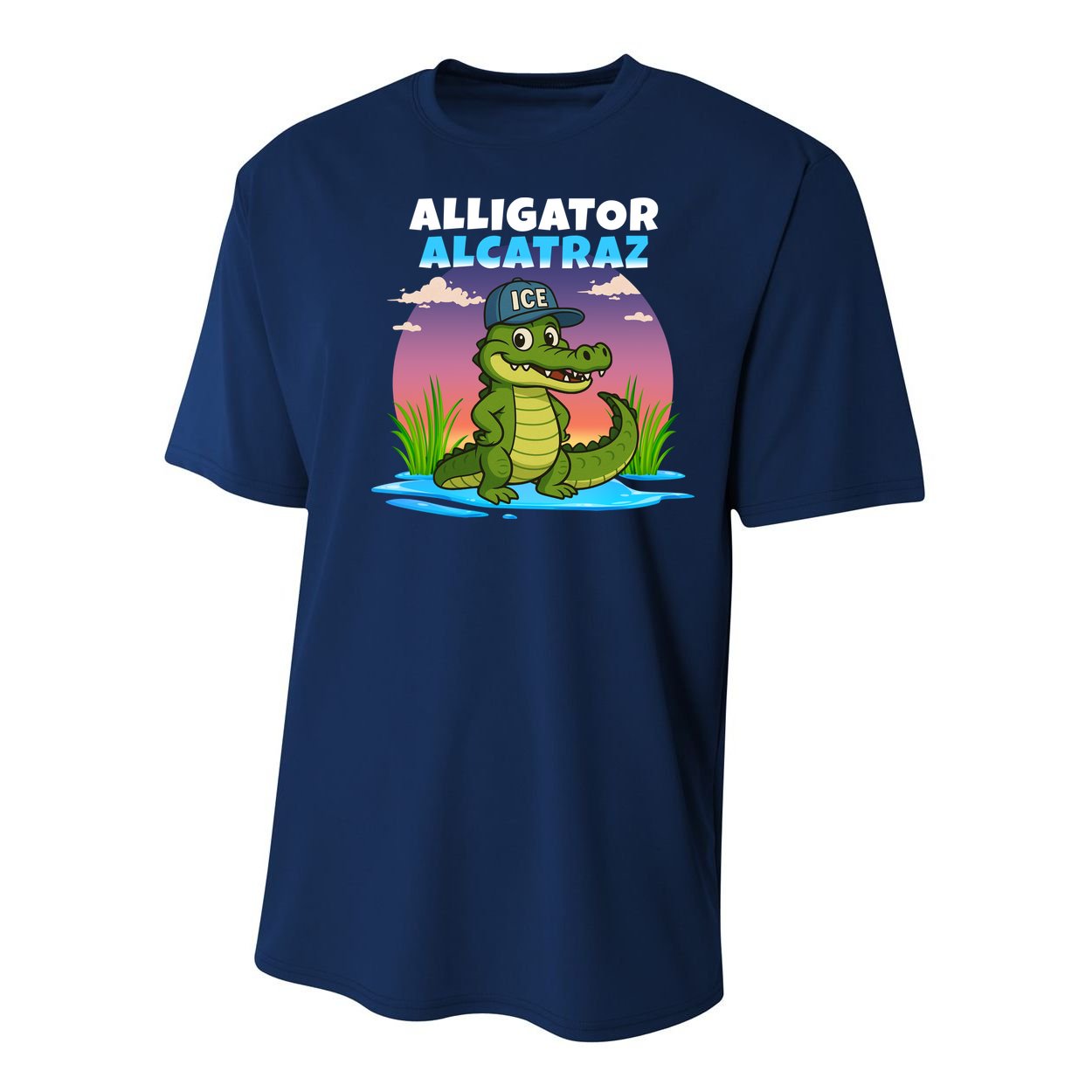 Alligator Alcatraz Sunset Youth Performance Sprint T-Shirt