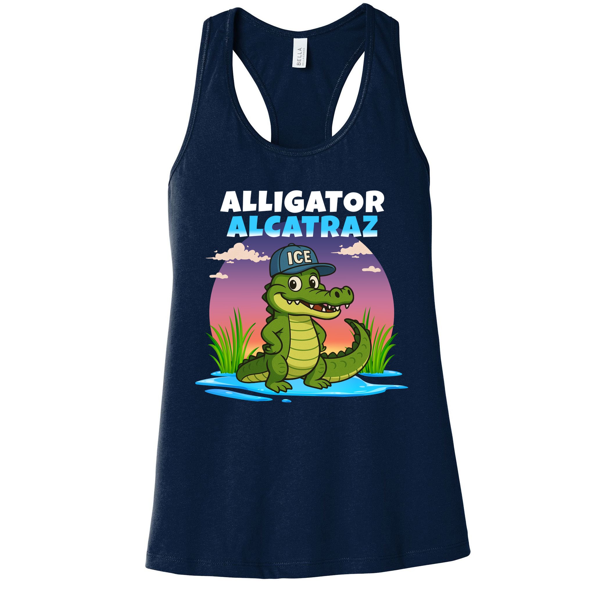 Alligator Alcatraz Sunset Womens Tank Top