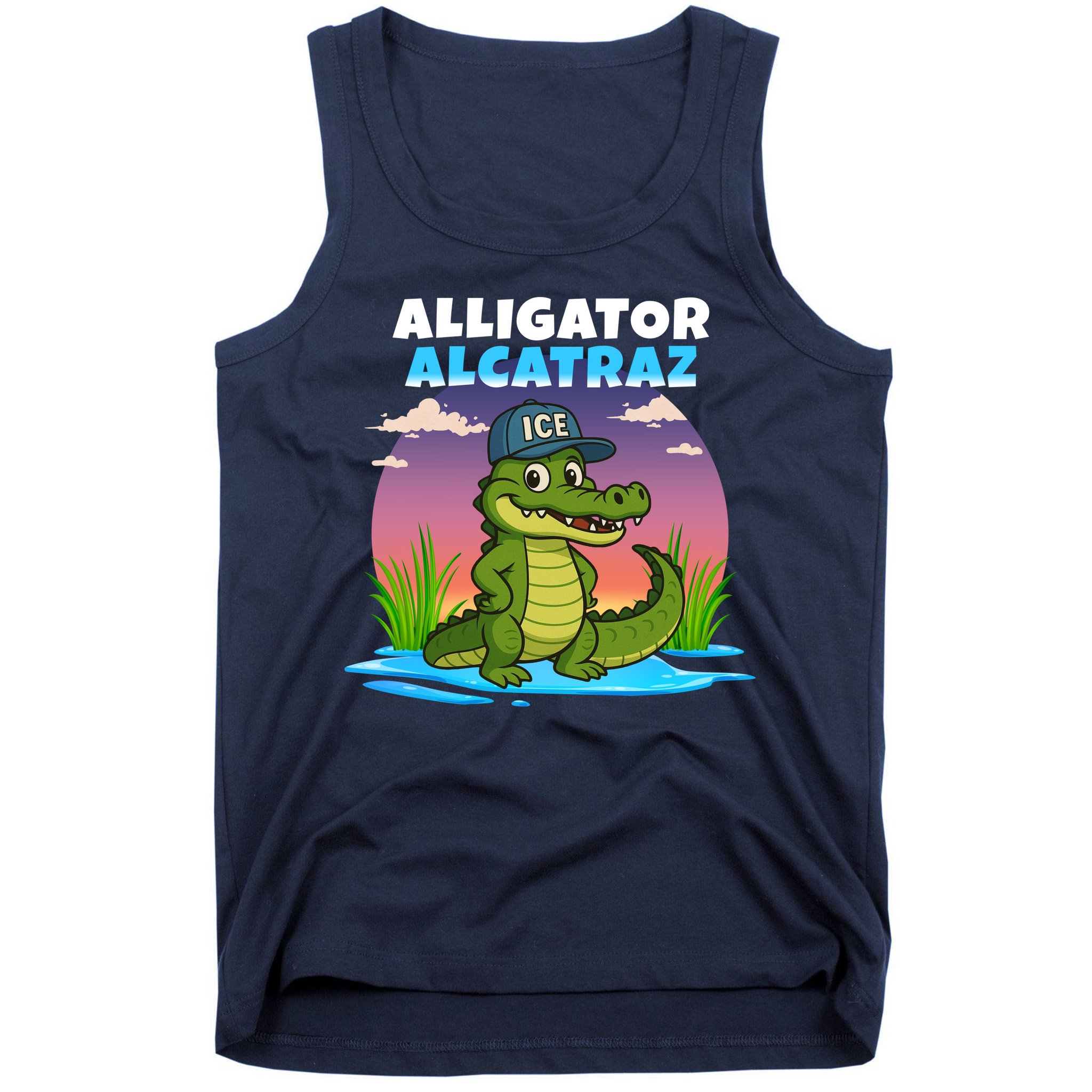 Alligator Alcatraz Sunset Tank Top