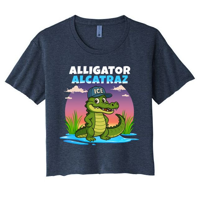 Alligator Alcatraz Sunset Women's Crop Top Tee