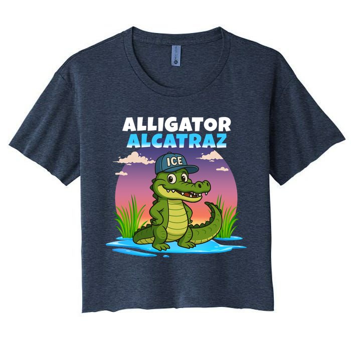 Alligator Alcatraz Sunset Women's Crop Top Tee