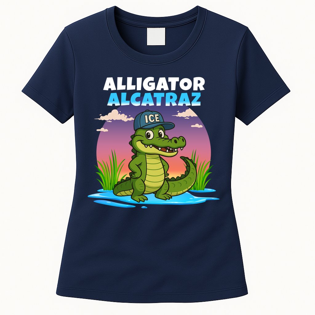 Alligator Alcatraz Sunset Womens T-Shirt