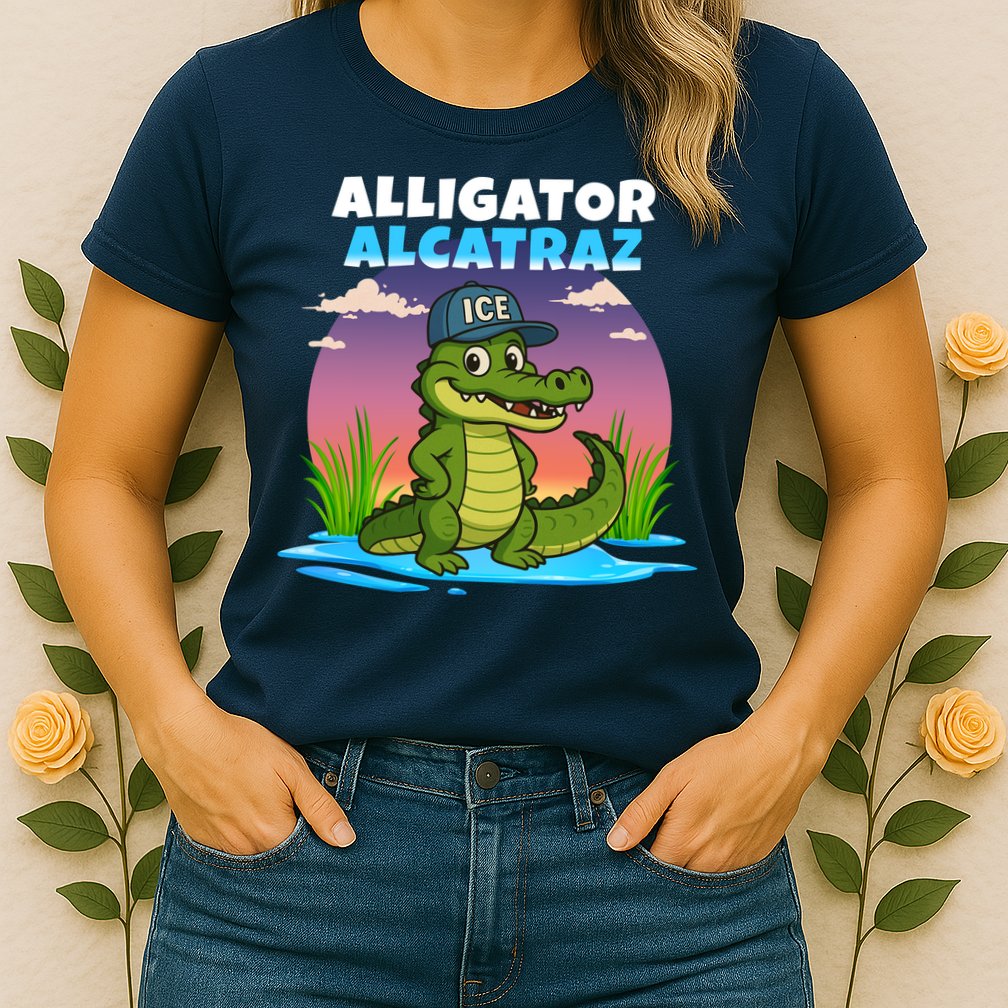 Alligator Alcatraz Sunset Womens T-Shirt