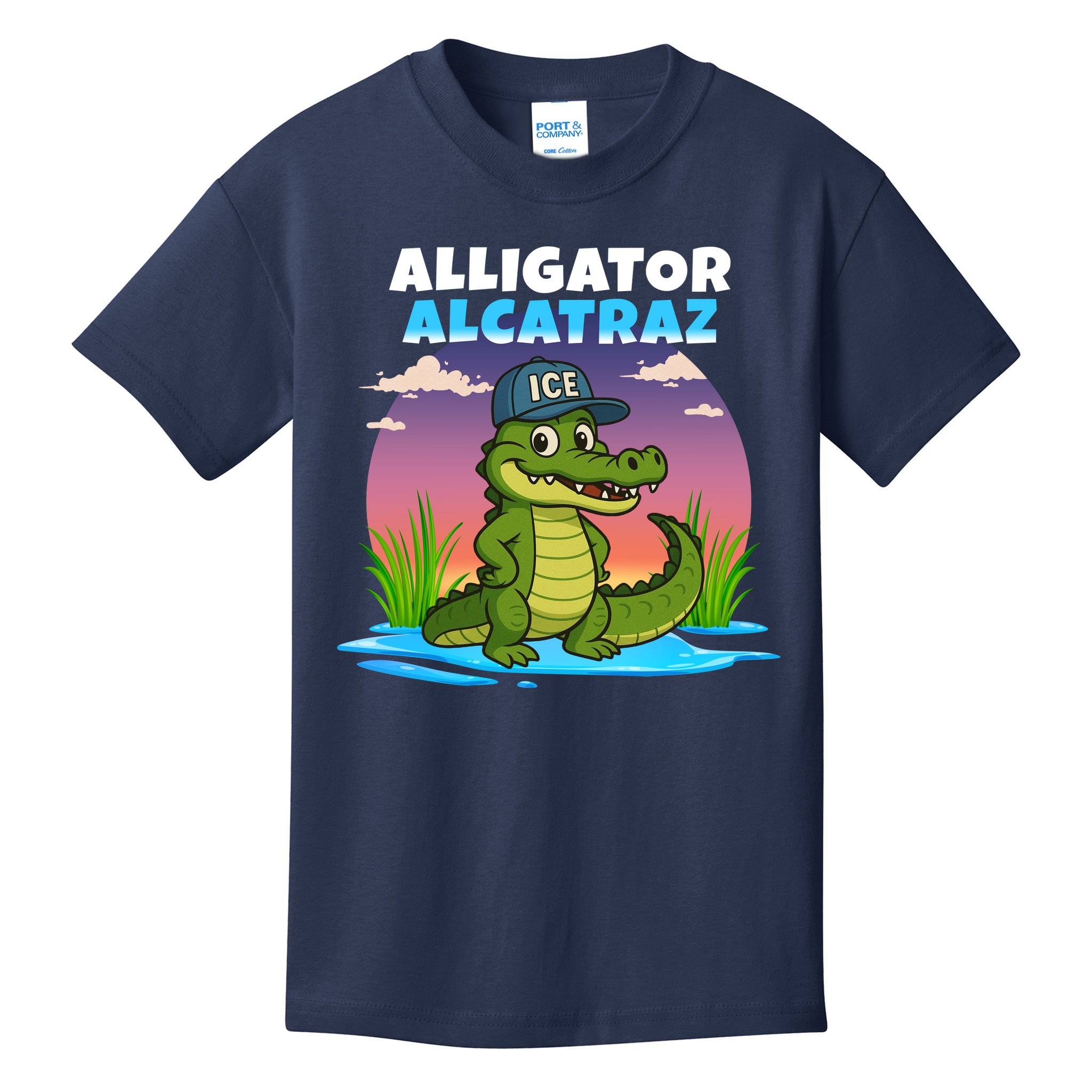 Alligator Alcatraz Sunset Kids T-Shirt