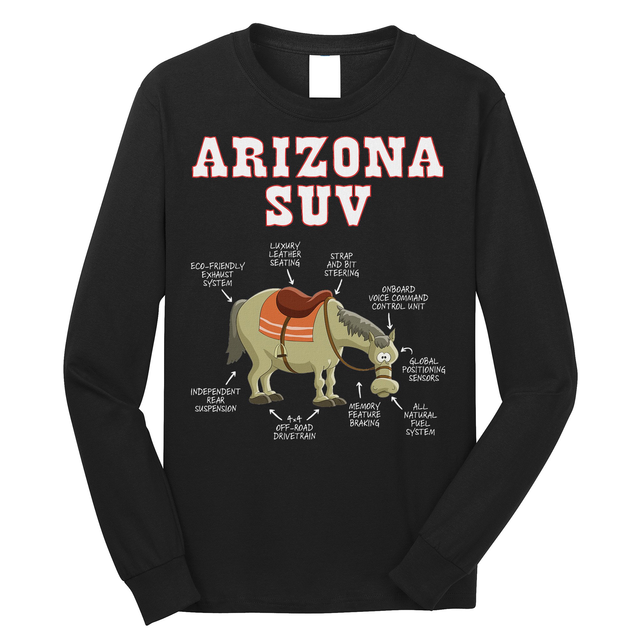 Arizona Az Suv Funny Joke Horse Mule Souvenir Gift Long Sleeve Shirt