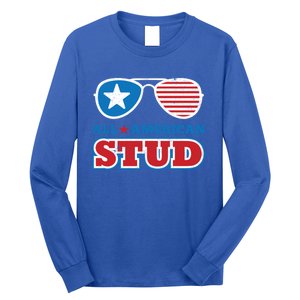 All American Stud Funny 4th Of July Independence Day Gift Long Sleeve Shirt