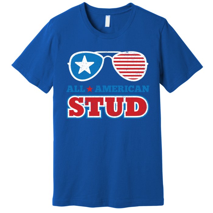 All American Stud Funny 4th Of July Independence Day Gift Premium T-Shirt