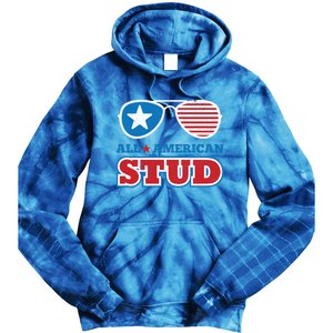 All American Stud Funny 4th Of July Independence Day Gift Tie Dye Hoodie