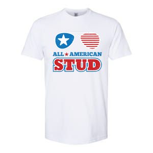 All American Stud Funny 4th Of July Independence Day Gift Softstyle CVC T-Shirt