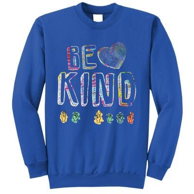 Asl American Sign Language Be Kind Hand Alphabet Gift Sweatshirt