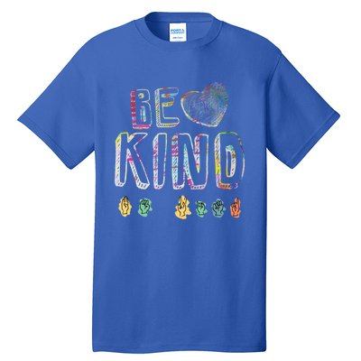 Asl American Sign Language Be Kind Hand Alphabet Gift Tall T-Shirt