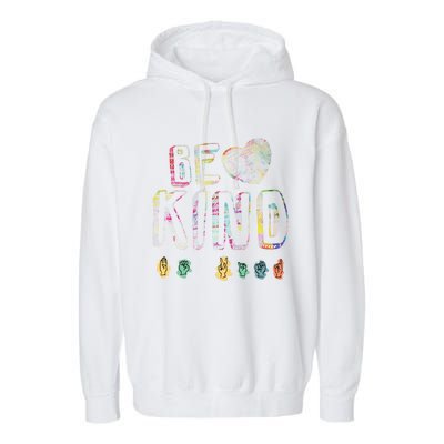 Asl American Sign Language Be Kind Hand Alphabet Gift Garment-Dyed Fleece Hoodie